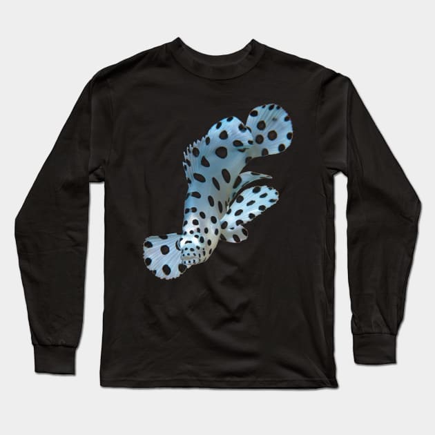 Juvenile Grouper abstract | Underwater Art Floating Fish - variation in black | Long Sleeve T-Shirt by Ute-Niemann